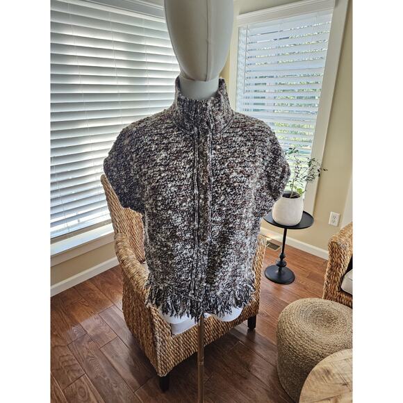 St. John Sweaters - St. John Marled Wool Blend Cardigan Sweater Women's Size S Fringe